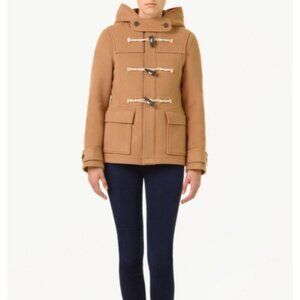 TNA Tan Hooded Wool Toggle Coat